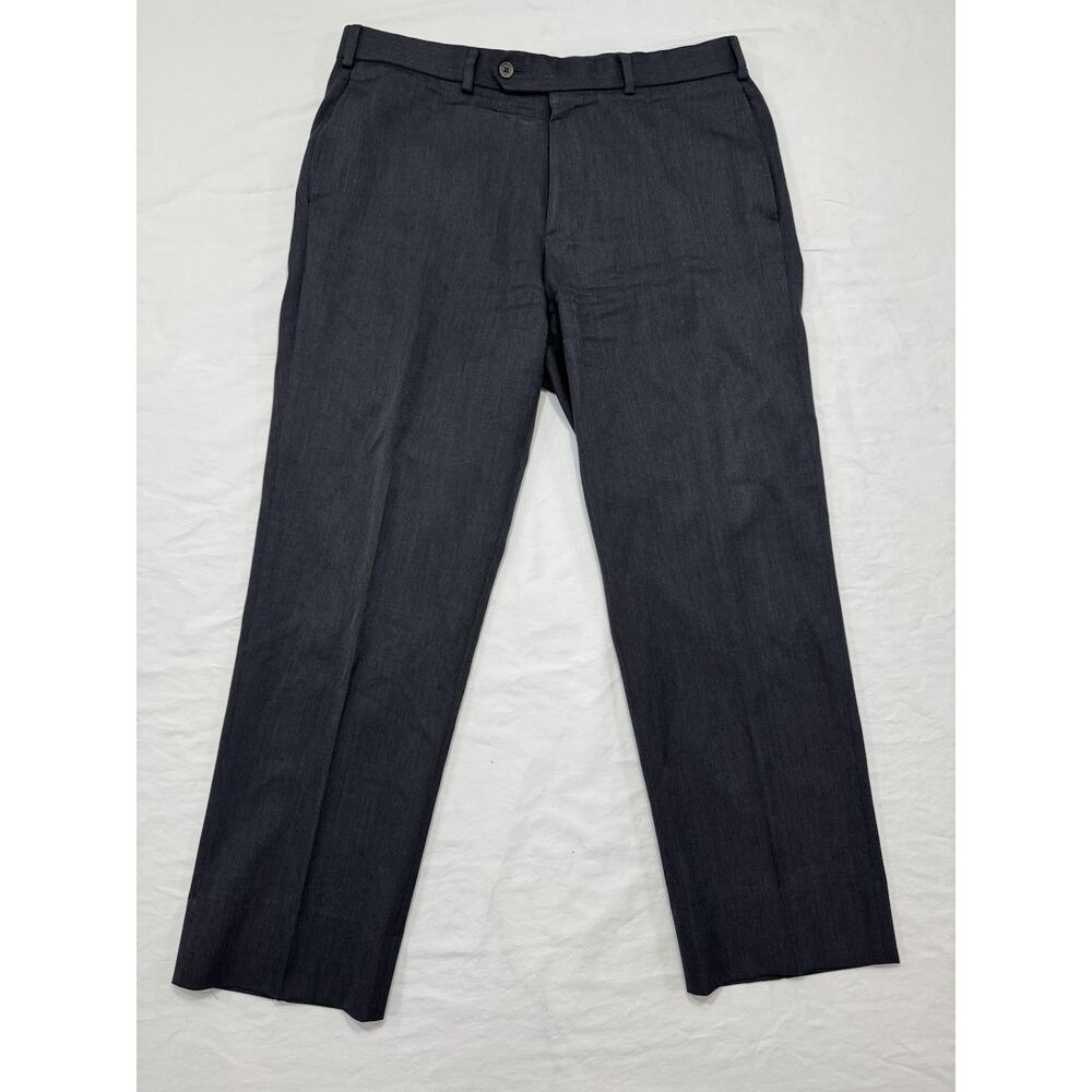 Brooks Brothers Madison Wool Flat Front Dress Pants Men's 35x30 Gray Trousers
